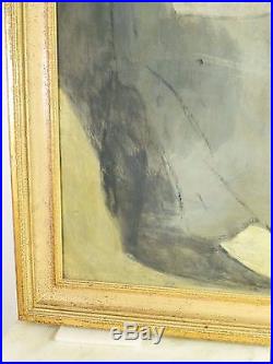 Vintage EXPRESSIONIST OIL PAINTING MID CENTURY MODERNIST Signed 1952 New York