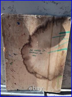 Vintage Earl H. Young Awning Service Hand Painted Folk Art Advertising Sign 1950