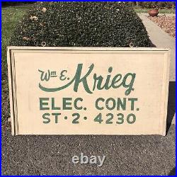 Vintage Electrical Contractor Construction 2 Sided Painted Wood Trade Sign