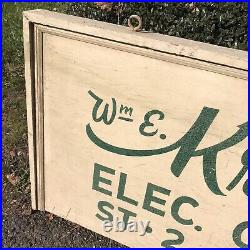 Vintage Electrical Contractor Construction 2 Sided Painted Wood Trade Sign