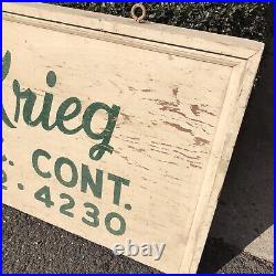 Vintage Electrical Contractor Construction 2 Sided Painted Wood Trade Sign