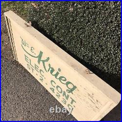 Vintage Electrical Contractor Construction 2 Sided Painted Wood Trade Sign