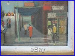 Vintage Elmer Schwab Painting Mod Ashcan Wpa Style Listed American Street Urban