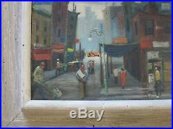 Vintage Elmer Schwab Painting Mod Ashcan Wpa Style Listed American Street Urban