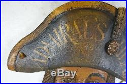 Vintage English Pub Tavern Bar Sign Painted Wooden Admiral's Head Ale Nautical