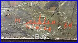 Vintage Enrico Zablan Signed 64' Mt Mayon Volcano Filipino Oil Painting 35x25