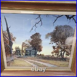 Vintage Erwin Hobby Original Painting Forsaken Framed Art Signed Farm House