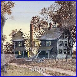 Vintage Erwin Hobby Original Painting Forsaken Framed Art Signed Farm House