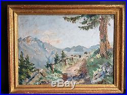 Vintage Estes Park Colorado Longs Peak Original Oil Painting by De Carpenetio