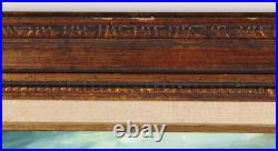 Vintage European Old Town Street Scene Oil Painting On Board Signed Illegible