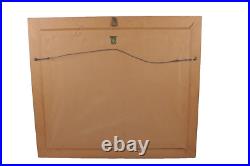 Vintage European Old Town Street Scene Oil Painting On Board Signed Illegible