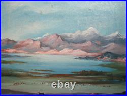 Vintage European impressionism painting landscape signed