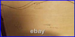 Vintage Everett Moore Original Seascape Signed Framed Oyster Men Oil On Board