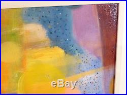 Vintage FIGURAL ABSTRACT MODERNIST OIL PAINTING MID CENTURY MODERN Signed