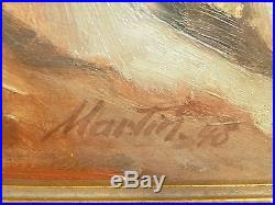 Vintage FIGURAL EXPRESSIONIST OIL PAINTING MID CENTURY Signed WPA Era Martin 48