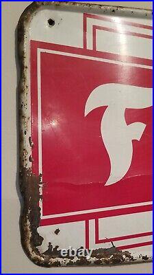 Vintage FIRESTONE TIRES Embossed Enamel Painted Metal Sign MCA