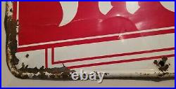 Vintage FIRESTONE TIRES Embossed Enamel Painted Metal Sign MCA