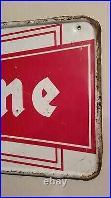 Vintage FIRESTONE TIRES Embossed Enamel Painted Metal Sign MCA