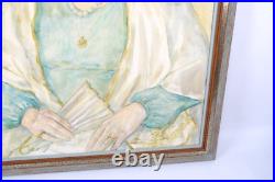 Vintage Female Portrait Woman With Fan Oil Painting Signed R. Madwed 77