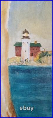 Vintage Figurative Oil Painting Sexy Pin-Up Style Woman 22×28 Signed MCM