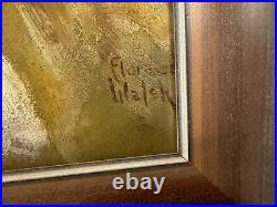 Vintage Florence Walsh Signed Oil on Board Portrait Painting of Woman