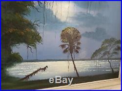Vintage Florida Highwaymen by Mary Ann Carroll 24X36 Oil on Upson Board