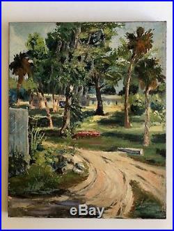 Vintage Florida Landscape Painting Gulf Coast Impressionism Original Signed