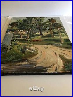 Vintage Florida Landscape Painting Gulf Coast Impressionism Original Signed