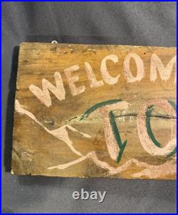 Vintage Folk Art Painted Smaltz Wooden BAMBOO ROOM Tiki Bar Advertising Sign