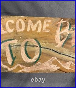 Vintage Folk Art Painted Smaltz Wooden BAMBOO ROOM Tiki Bar Advertising Sign