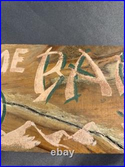Vintage Folk Art Painted Smaltz Wooden BAMBOO ROOM Tiki Bar Advertising Sign