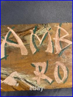 Vintage Folk Art Painted Smaltz Wooden BAMBOO ROOM Tiki Bar Advertising Sign