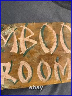 Vintage Folk Art Painted Smaltz Wooden BAMBOO ROOM Tiki Bar Advertising Sign
