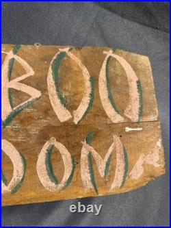Vintage Folk Art Painted Smaltz Wooden BAMBOO ROOM Tiki Bar Advertising Sign