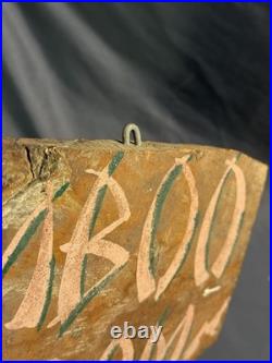 Vintage Folk Art Painted Smaltz Wooden BAMBOO ROOM Tiki Bar Advertising Sign