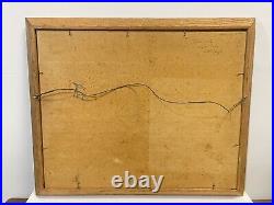Vintage Folk Art Primitive Painting On Board Signed Framed