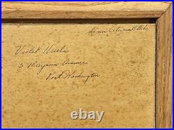 Vintage Folk Art Primitive Painting On Board Signed Framed