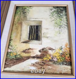 Vintage Framed Artist Signed Oil Painting Old World Subtle Play With Light&Meaning