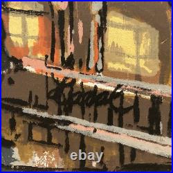 Vintage Framed Large Signed Original Impressionist Cityscape Oil Painting