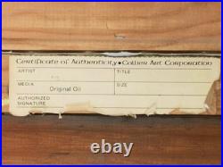 Vintage Framed Oil Painting/mediterranean Coastal Landscape /signed