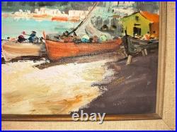 Vintage Framed Oil Painting/mediterranean Coastal Landscape /signed Vintage Framed Oil Painting/mediterranean Coastal Landscape /signed