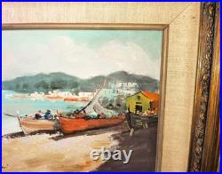 Vintage Framed Oil Painting/mediterranean Coastal Landscape /signed