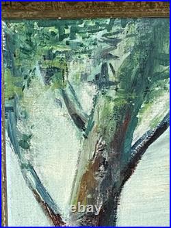 Vintage Framed Oil Painting of Covered Bridge Signed