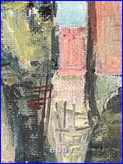 Vintage Framed Oil Painting of Covered Bridge Signed