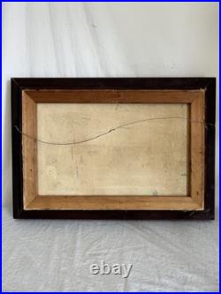 Vintage Framed Oil Painting of Covered Bridge Signed