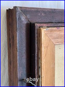 Vintage Framed Oil Painting of Covered Bridge Signed