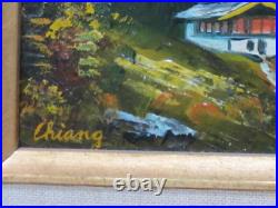 Vintage Framed Oil Painting on Board MOUNTAIN LANDSCAPE, Signed