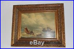 Vintage Framed Oil Seascape Painting Artist Signed