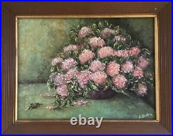 Vintage Framed Original Impasto Oil Painting on Artist Board, Signed K Boston