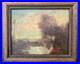 Vintage Framed Signed Landscape Oil Painting on Canvas Panel